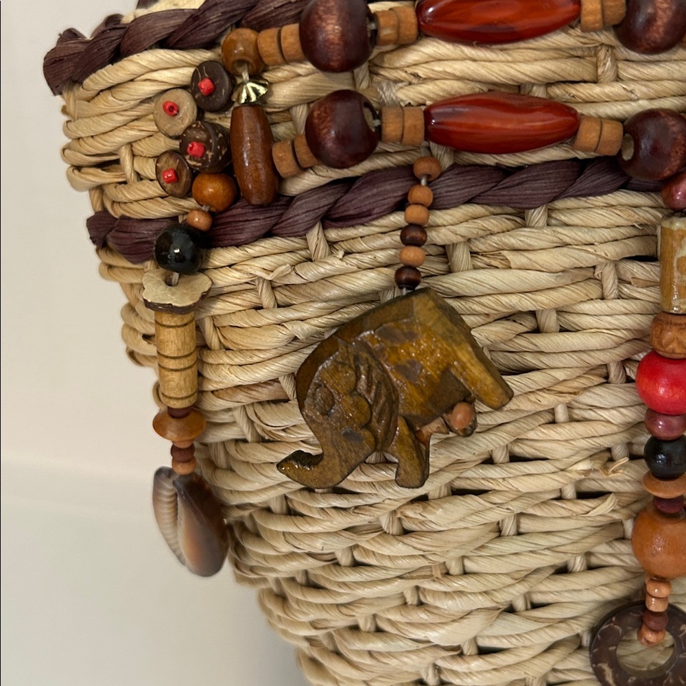 Cappelli Handcrafted Beaded Straw Tote Bag - Picture 6 of 13